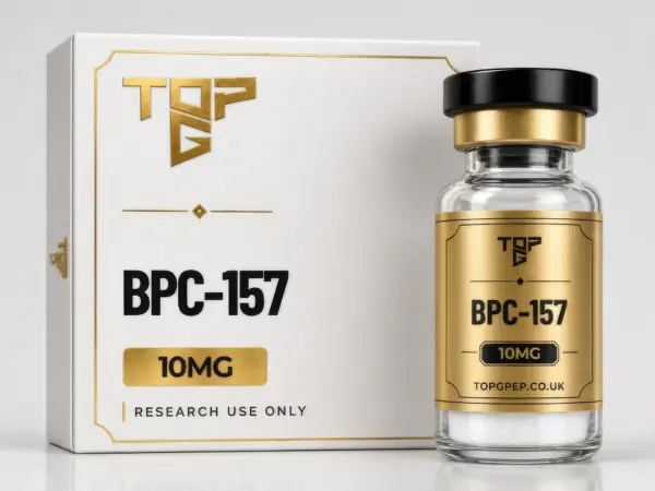 BPC-157 – TopG Pep research peptide vial and box