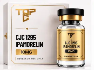CJC 1295 + Ipamorelin CJC 1295 + Ipamorelin – TopG Pep research peptide vial and box