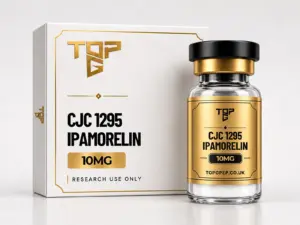 CJC 1295 + Ipamorelin – TopG Pep research peptide vial and box