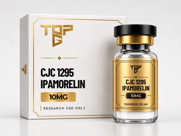 CJC 1295 + Ipamorelin – TopG Pep research peptide vial and box