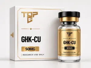 GHK-Cu – TopG Pep research peptide vial and box