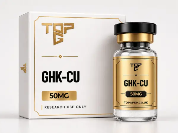 GHK-Cu – TopG Pep research peptide vial and box