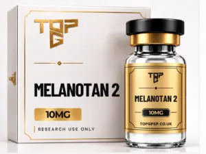 Melanotan 2 Melanotan 2 – TopG Pep research peptide vial and box
